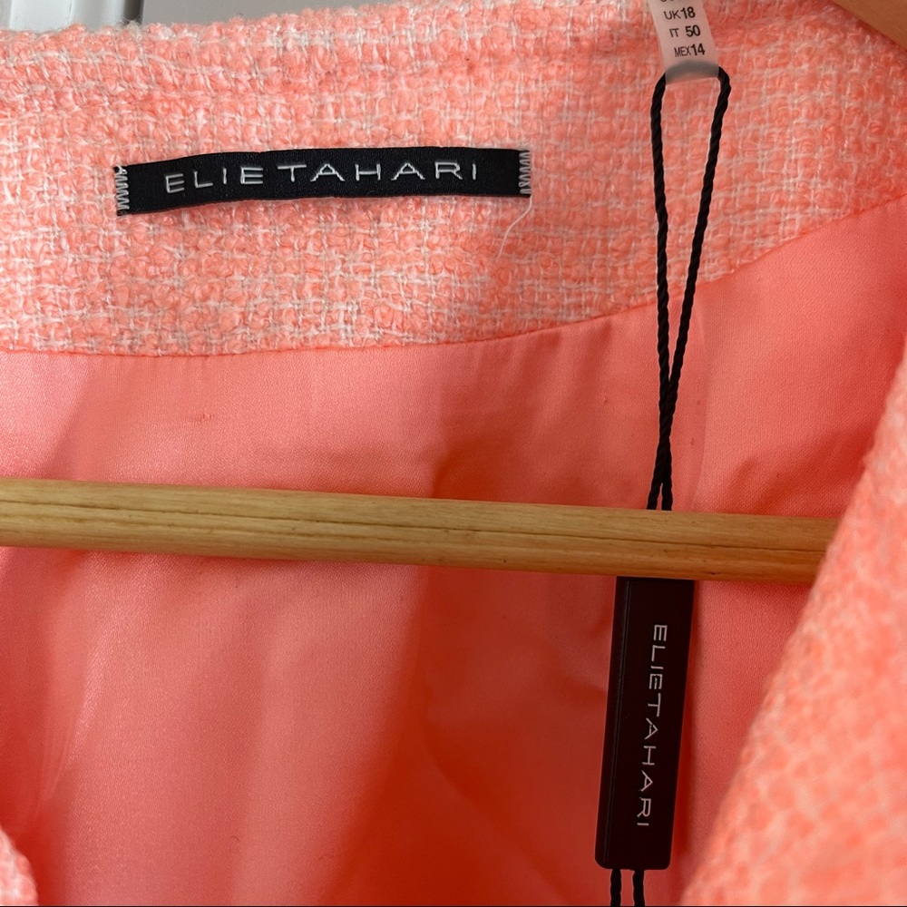Tweed soft peach zip front jacket - Picture 8 of 9